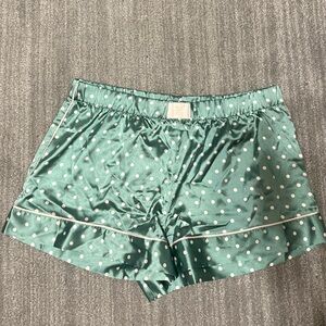 Victoria's Secret Teal Polka Dot Satin Shorts